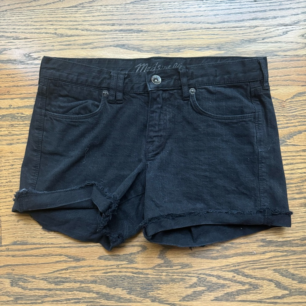 Madewell cuffed black Jean shorts